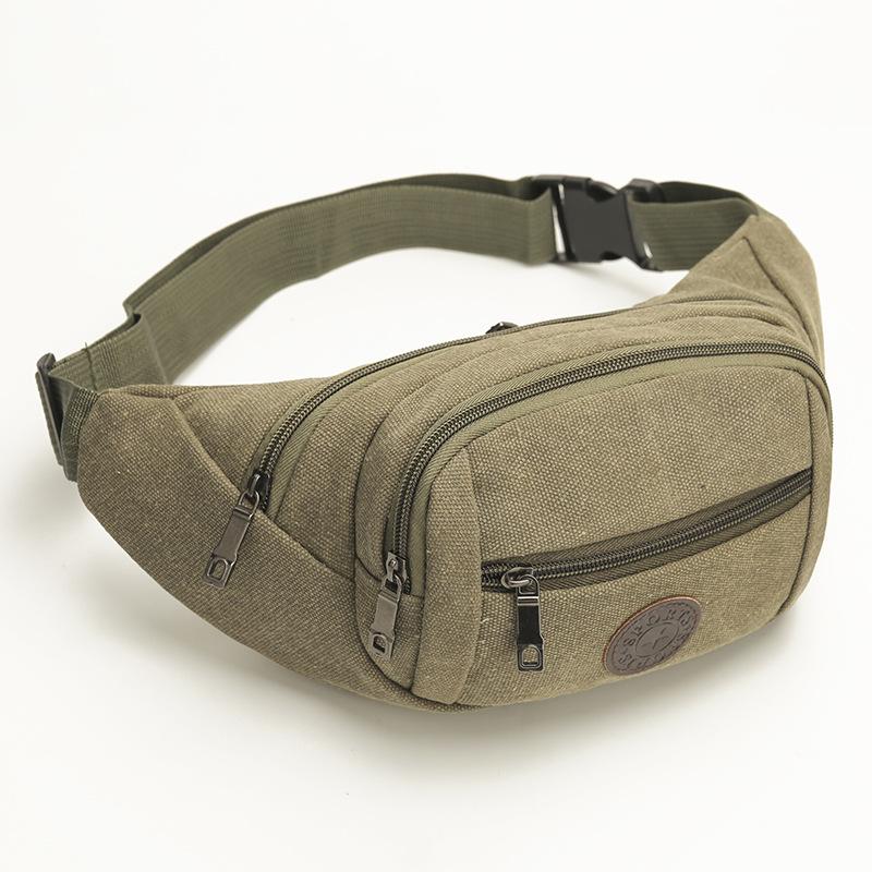 Men's Canvas Purse Leisure Outdoor Sports Waist Bag Multifunctional Mobile Phone Bag Cashier Chest Bag Leisure Wind Backpack.