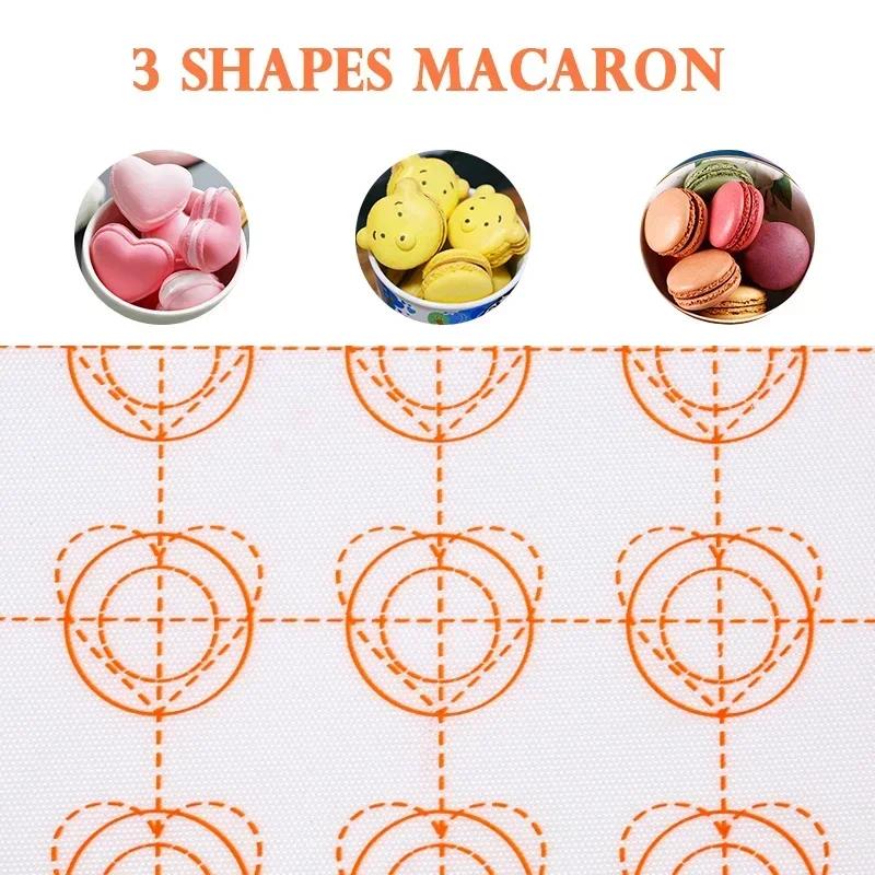 Silikonbakmatta Non-Stick Makaron Fondant Bakformar Bakning Tårtverktyg Degrullningsmattor Bakningstillbehör Matform