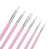 6pcs Flat And Pointed Watercolor Paint Brush Set Clay Sculpting Tool Set  For Watercolor Painting