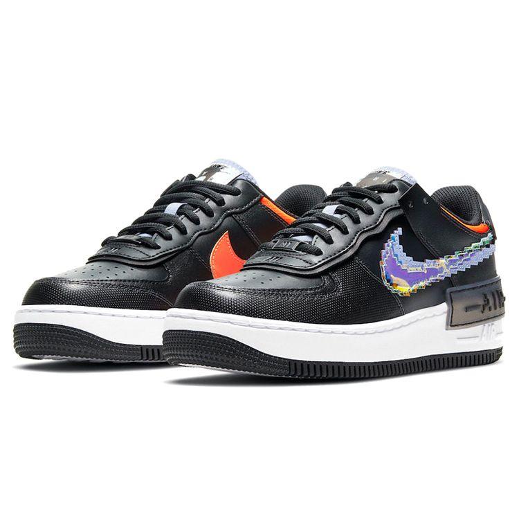 Nike Air Force 1 Shadow SE Pixel Swoosh - Off Noir Women Sneakers Black Hyper-Crimson Light-Thistle CV8480-001