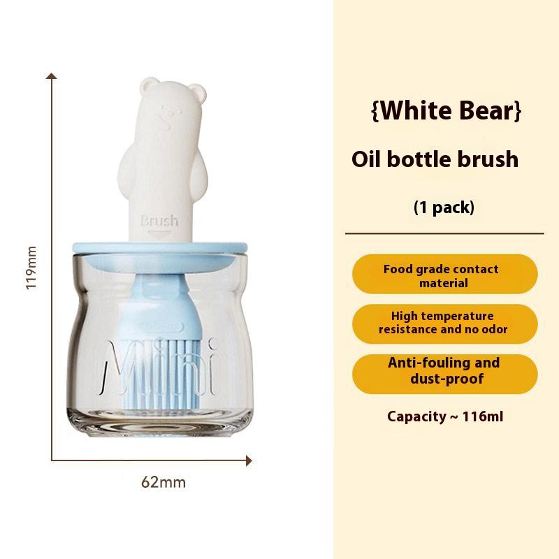 

Gianxi Oil Brush High Temperature Resistant Glass Kitchen Pancake Food Grade Silicone Barbecue Baking Integrated Oil Bottle белый