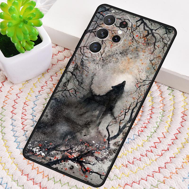 Animal The Wolf Howl soft Phone Case for Samsung Galaxy note 10 pro S26 Ultra S23 S24 FE S25 S21 S22 PLUS shockproof Cove