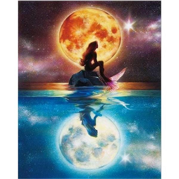 

Вышивка крестом из светодиодного холста Haru Class, H10. Русалка под луной, 1 шт. Популярные корейские игрушки
