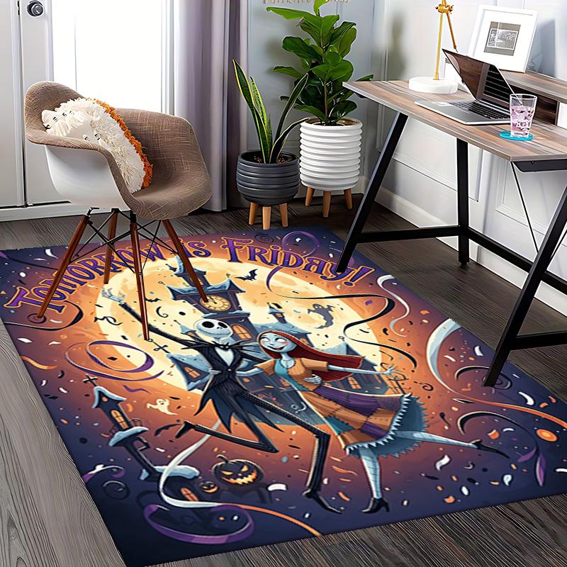 1pc Nightmare Before Christmas Art Carpet for Playroom Bedroom Living Room Sofa Home Decor,Game Area Rug Non-slip Floor Mat. D7280143