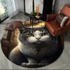 Cute Calico Cat,Persian Cat,Ragdoll Cartoon Round Carpet Rug for Living Room Bedroom Kids Decor,Pet Area Rug Non-slip Floor Mat