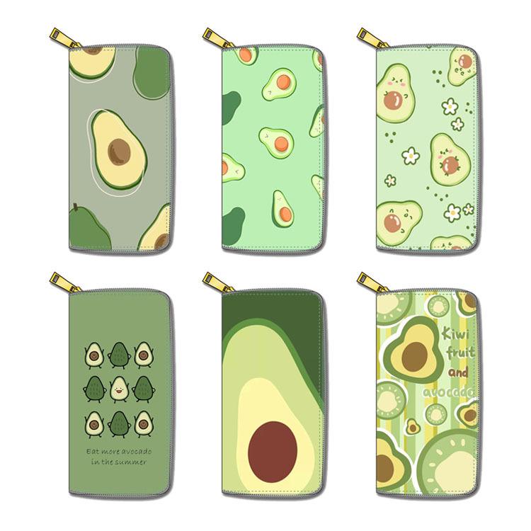 Fruit Avocado Long Zipper Wallet, Clutch Wallet Factory
