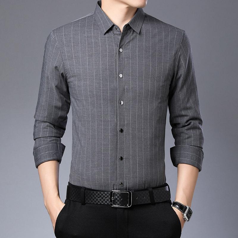 Down Shirt Men's Removable Liner Inch Shirt Men's Winter Middle-aged Men's Casual Thickened Plaid Warm Shirt Trendy