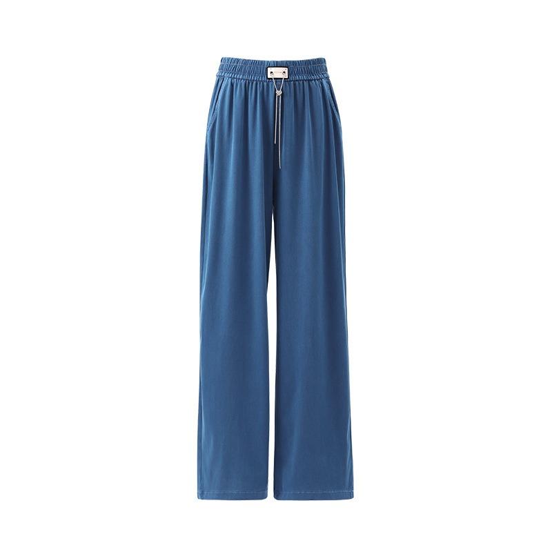 Lyocell Tencel Jeans Damen Sommer Dünn Lässig Fallend Schmale Version Gerade Weiter Bein Eis Seide Hosen
