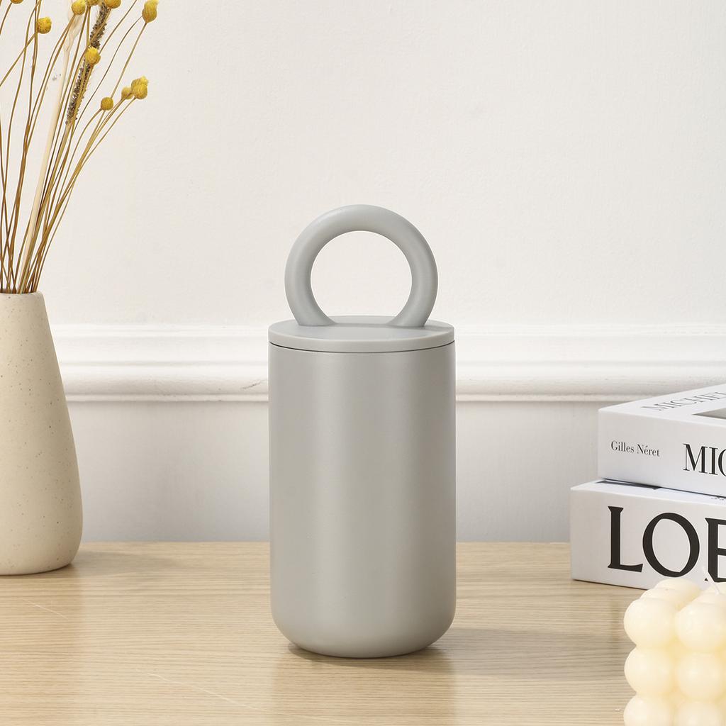 Simple 304 Stainless Steel Portable Coffee Cup Double-layer Vacuum Insulated Cup Portable Cup with Handle Ring