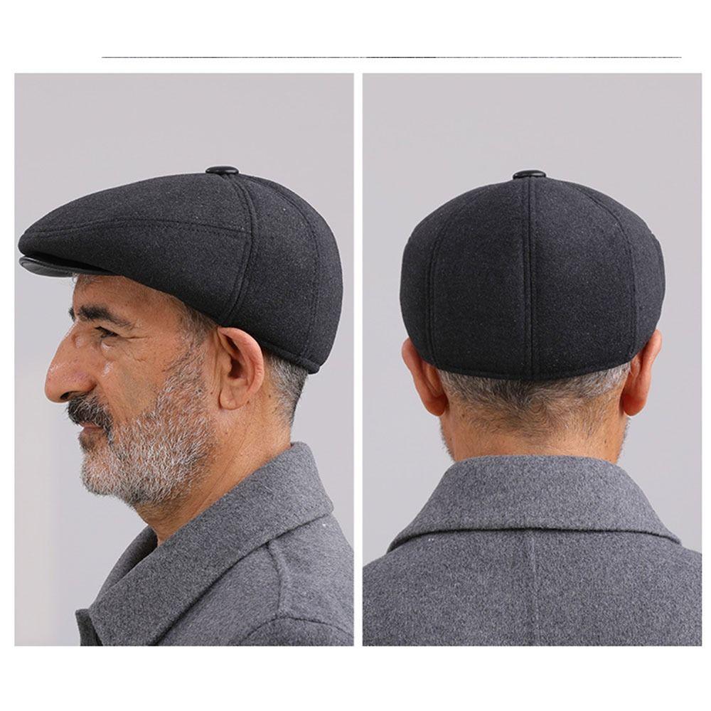 Middle Age Earflap Cap With Ear Flap Flat Caps Quality Men Berets  Men