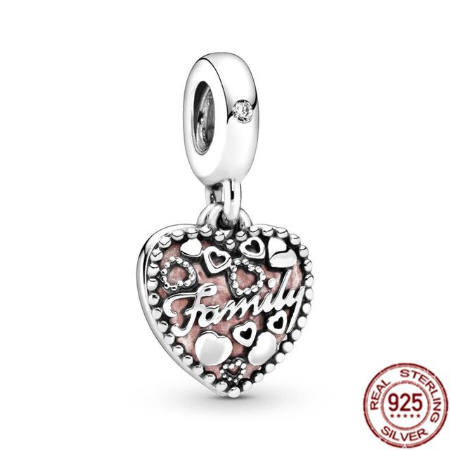 Anhänger mit mehreren Mustern für Armband/Halskette aus 925er-Sterlingsilber, Charm-Perlenschmuck, MOM, Festival