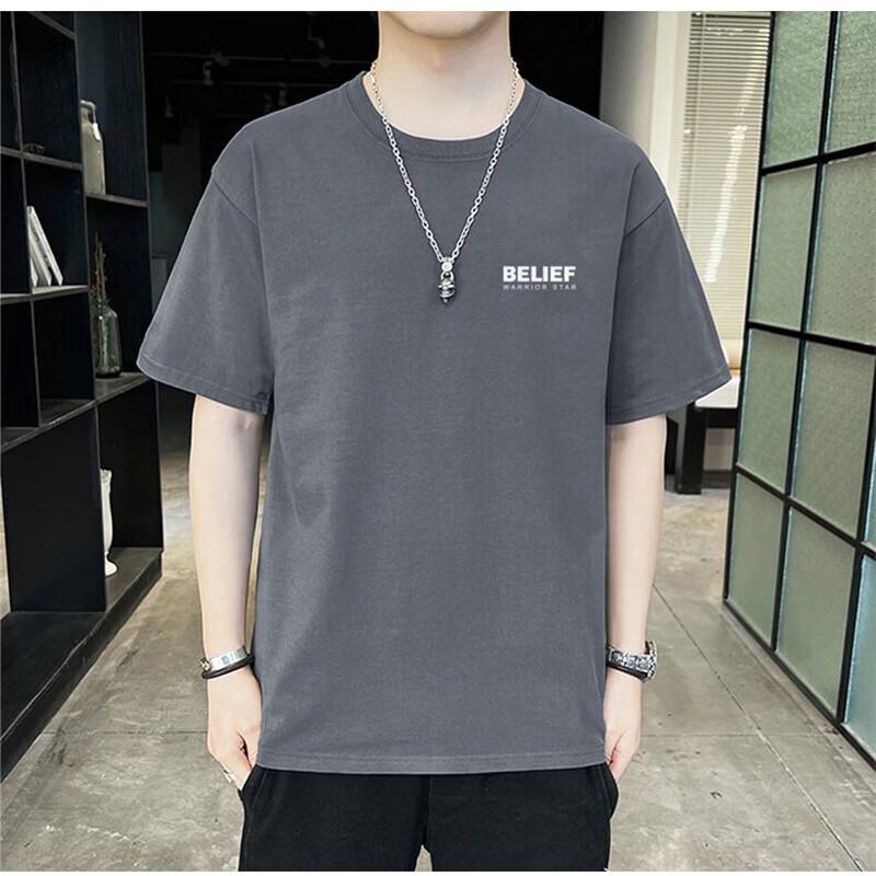 Huili Men s Xinjiang Cotton Round Neck Short Sleeve T-Shirt 3XL