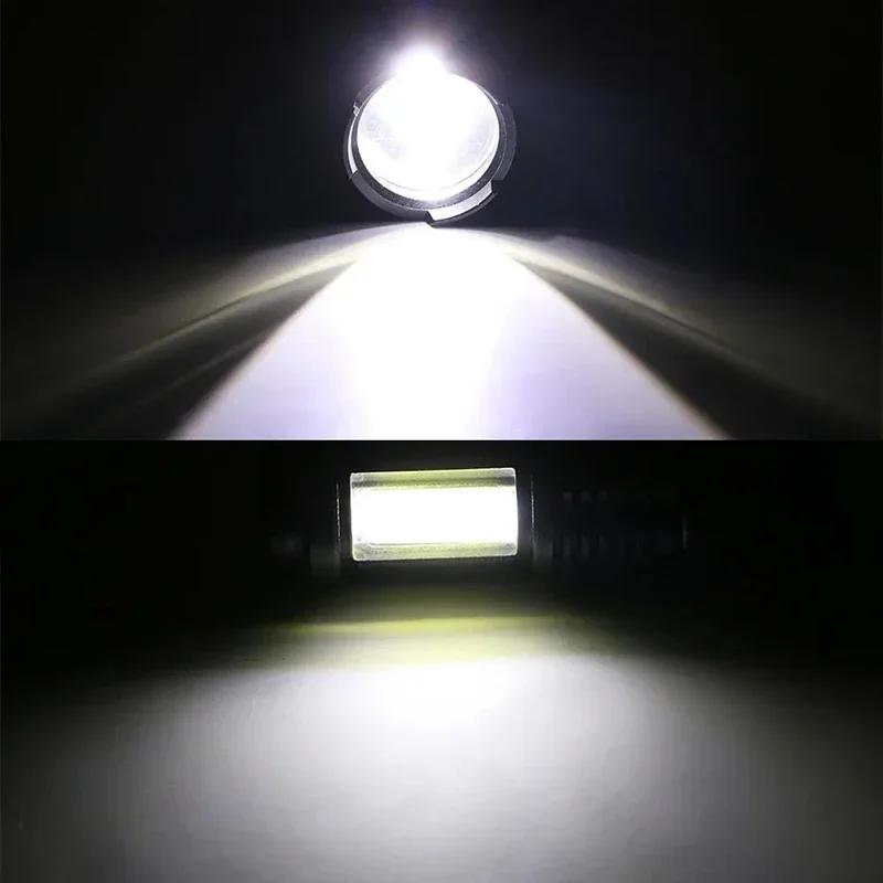 KDULIT Mini LED Flashlight 800LM Zoomable USB Rechargeable Waterproof Lamps 3 Switch Modes Portable Torch Outdoor Flash Light
