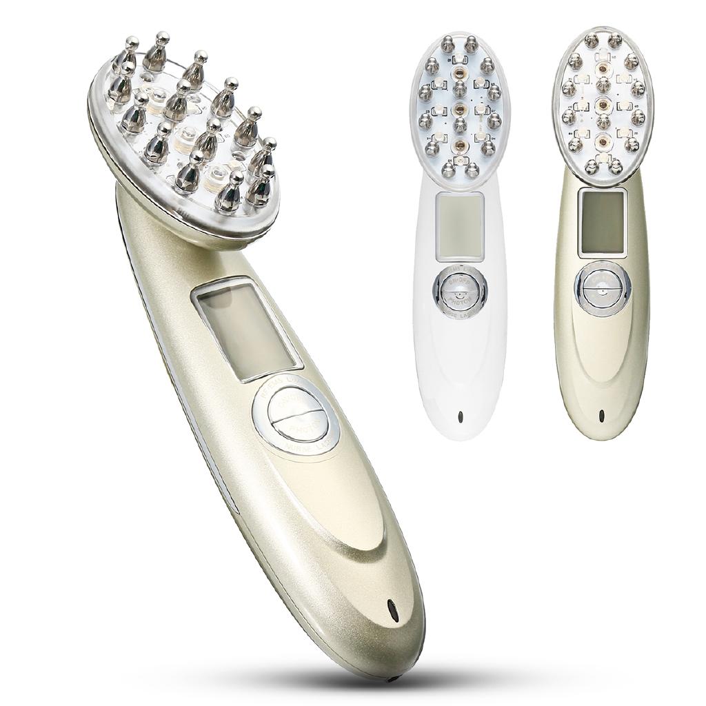 EMS Microcurrent Photon Light RF Hair Loss Renewable Therapy Vibration Massage Scalp Laser Hair Growth Rechargeable Care Device 3W