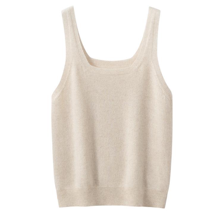 Women`s Solid Cashmere Camisole: 100% 26-Gauge