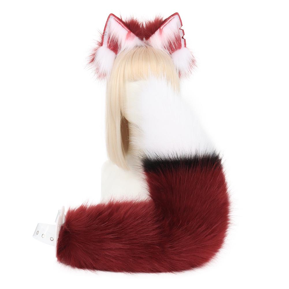 Fox Ears Headband & Earrings with Plush Tail Set