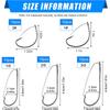 50Pcs Wacky Weedless Hooks Bass Fishing Hooks Wide Gap Wacky Worm Fishing Hook for Wacky Rig Worm Lures Freshwater Saltwater