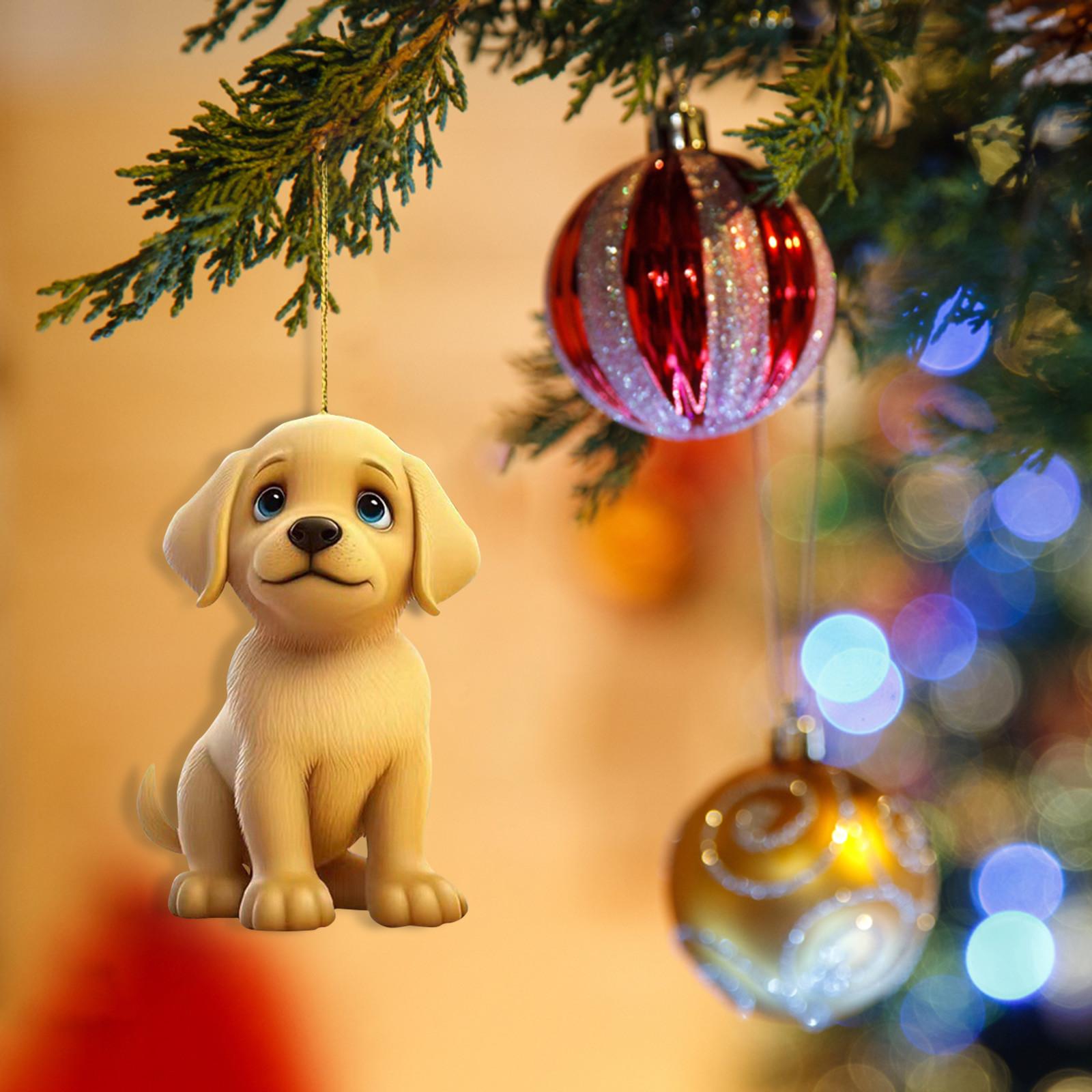 

Новогоднее украшение для собак: Забавное акриловое украшение с принтом Flound, персонализированное украшение для дома и улицы, креативное рождественское украшение для любителей собак One Size