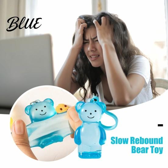 Stress Relief Fidget Toy Clear Bear Squeeze with Hanging Buckle Sensory Ball Slow Rising Sugar Decompression Animal Reliever
