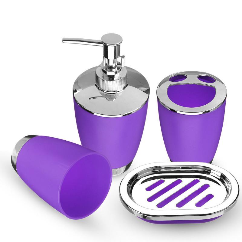 4Pcs/Set Bathroom Set Hotel Toiletries Supplies Plating Durable Scrub Bathroom Supplies