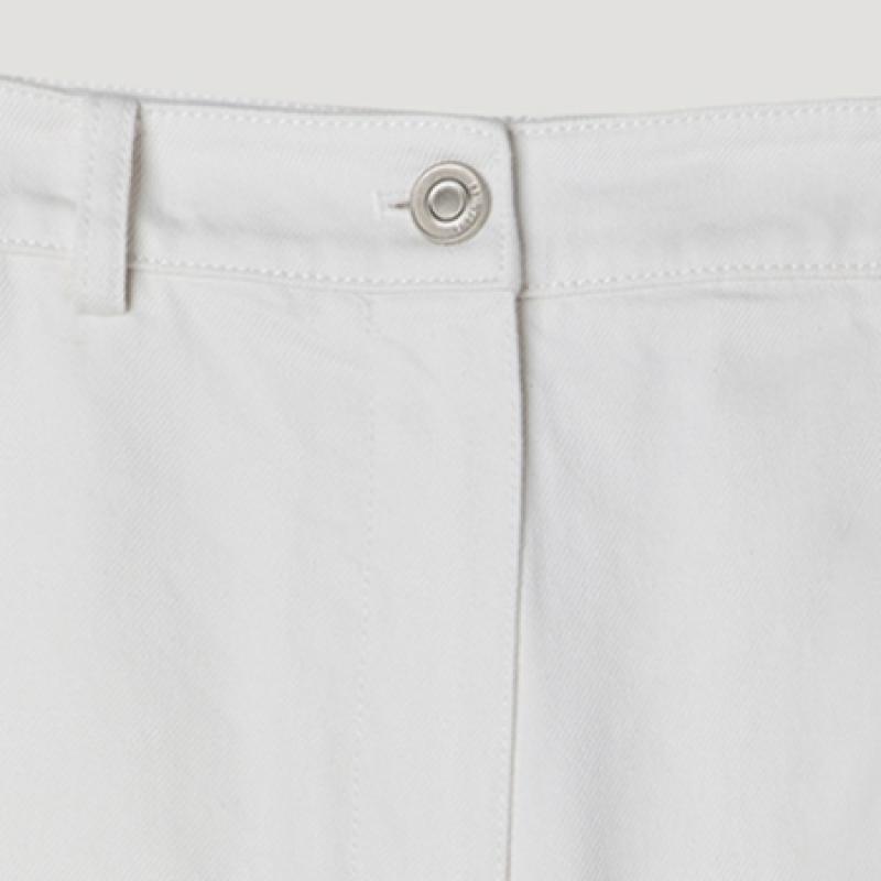 She Smiss White Flap Pocket Wide Cotton Pants Swwslp11100 Ow