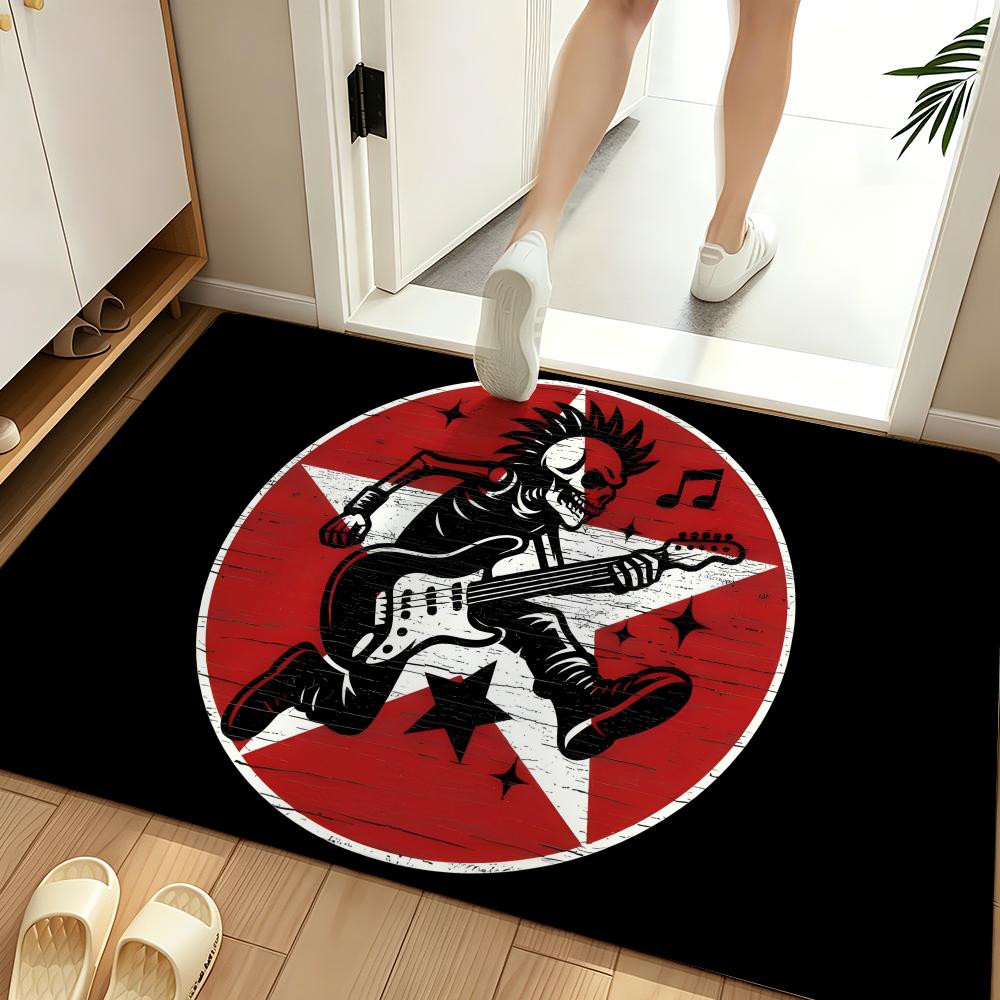 Music T-The C-Clash Floor Mat Soft Flannel Entrance Door Mat Non Slip Absorbent Bathroom Bedroom Floor Rug