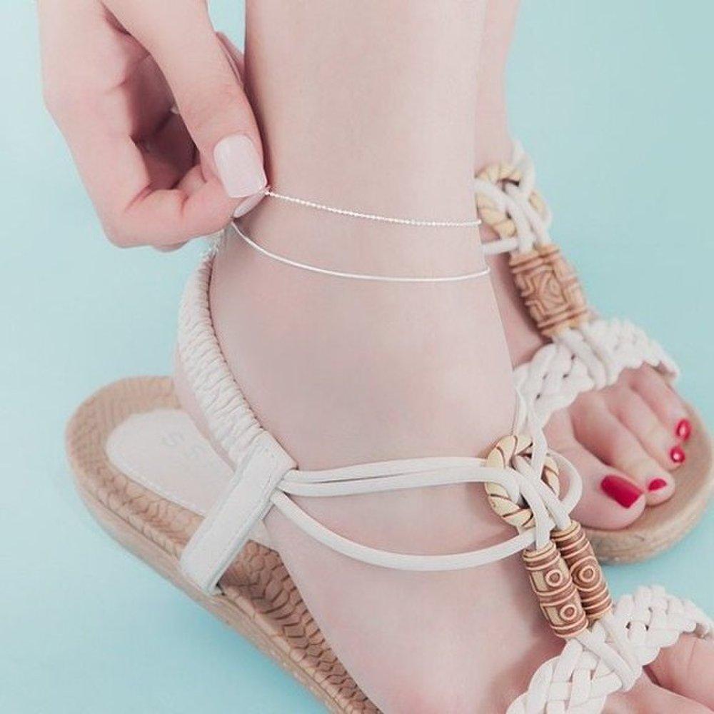 (Silver) Sherry 2-line Anklet 2-line Anklet Silver Anklet Silver Chain Anklet Silver Chain Anklet Ball Chain Anklet Snake Anklet