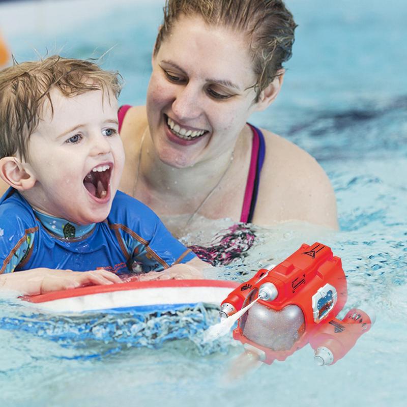 Ungiftiges RC-U-Boot-Boot mit Wasserpistole Fernbedienungsboote für Pool Badewanne Wasserspielzeug RC-Schiff 360-Grad-Drehung Schiff Sprüht Wasser Kinder