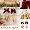 Velvet and Bell Hanging Ornament, Christmas Window Decoration for Holiday Home Decor