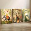 Southeast Asian Garden Mural Oil Painting On Canvas with Pine Wood Frame for Living Room Decor