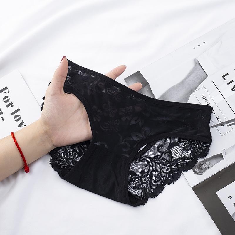 Consort Vine Black Series Sexy Mesh Lace Women's Panties with Transparent Cotton Crotch