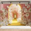 Spring Daisy Flower Backdrop Baby Shower Boho ArchBalloons Backdrop Girl Birthday Cake Smash Easter Kids Portrait Photo Props
