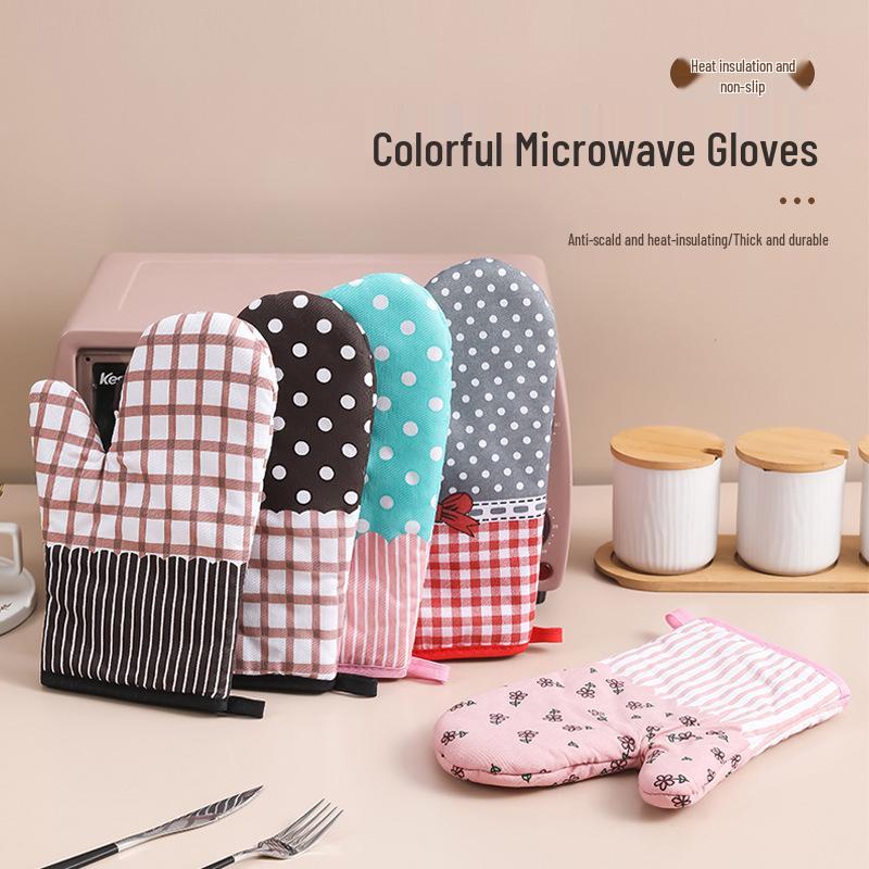 Thick Cotton Heat-Resistant Kitchen Oven Gloves