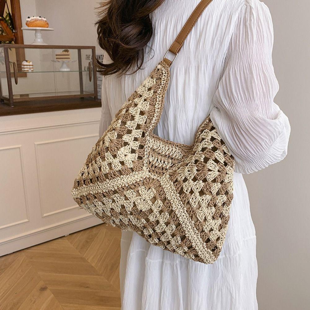 Summer Straw Crochet Bag Beach Women's Handbags Fashion Weave Shoulder Bag  Ladies/Girls