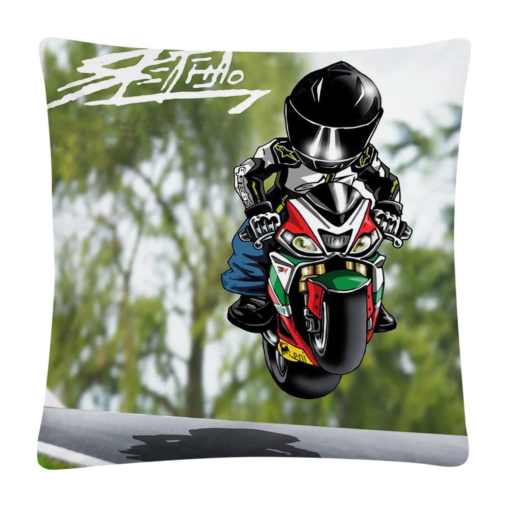 Stunt Sports Cartoon Pattern Soft Polyester Pillow Case for Sofa Home Car Decoration Pillowcase