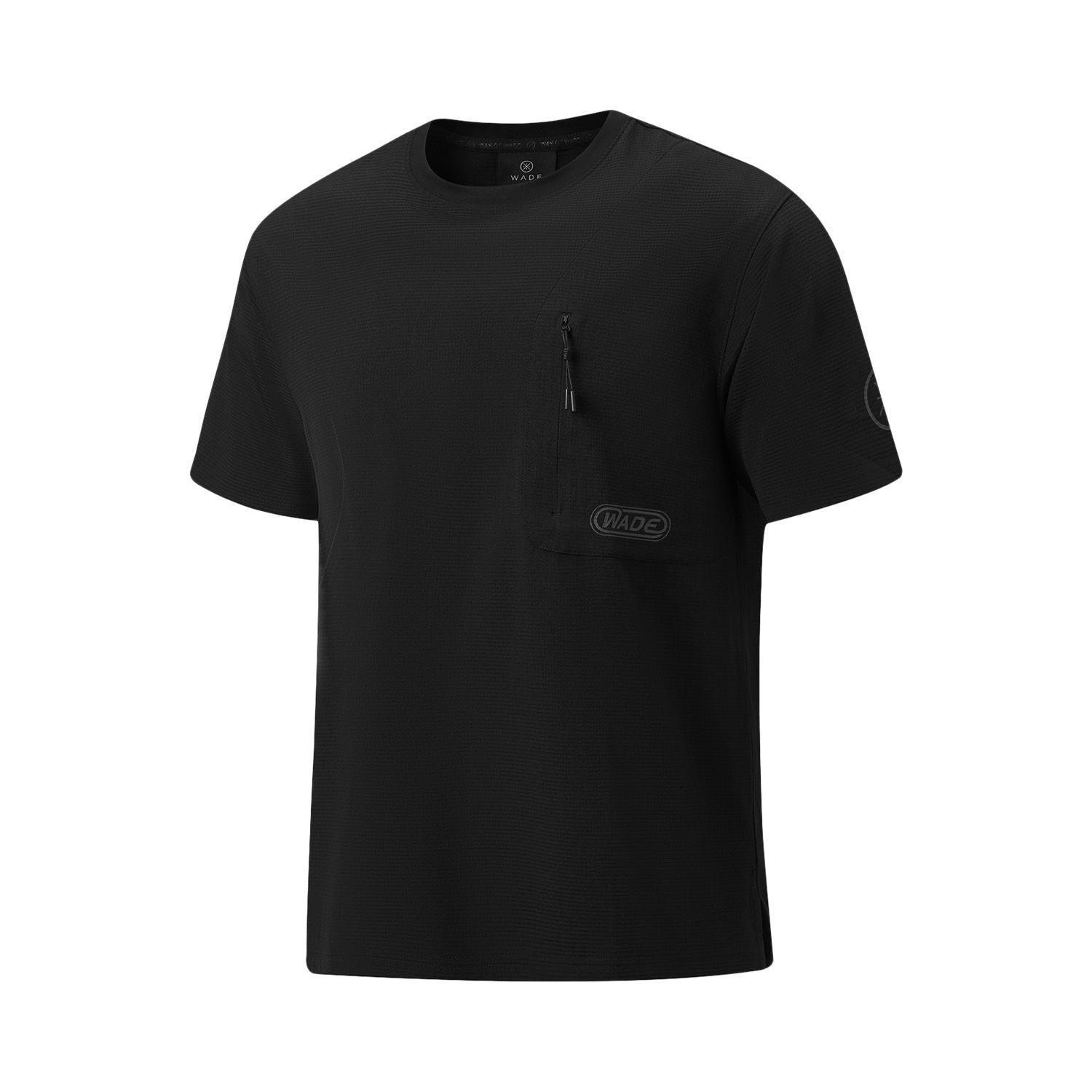 Li Ning Wade T Shirts Men s Black Crew Neck Moderate ATSW575-2 M