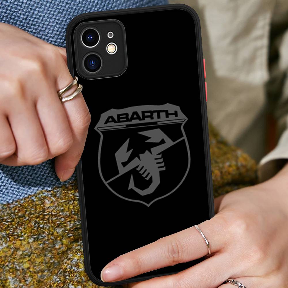 A-Abarth LOGO Matte Transparent Phone Cover For IPhone Case 16 15 14 13 12 11 Pro Max X XS Max Plus
