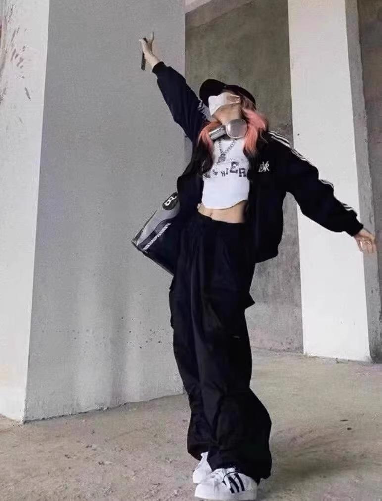 Women's Retro Hip Hop Wide-Leg Workwear Pants