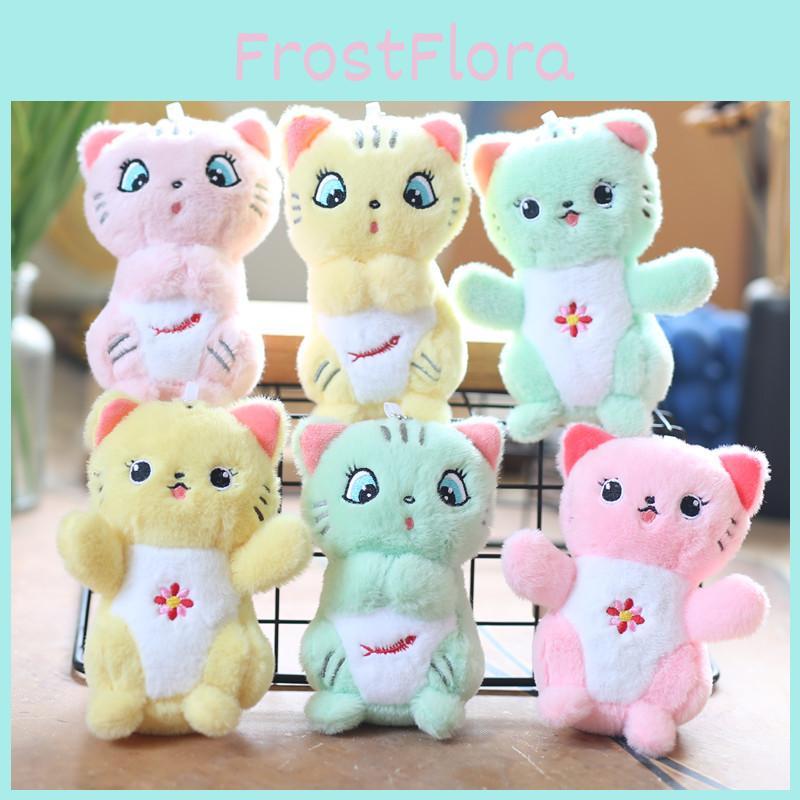 Adorable Plush Cat Keychain Soft Stuffed Animal Toy Cute Cat Backpack Accessory