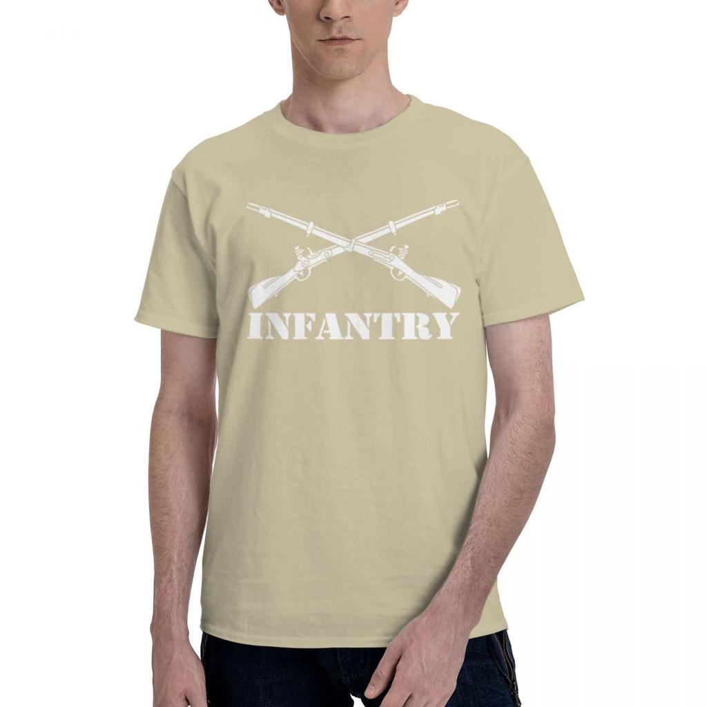 US Army Infantry Branch Crossed Rifles 100 Cotton Casual Breathable Confortable T Shirt Mens Clothing Brands Men TShirt