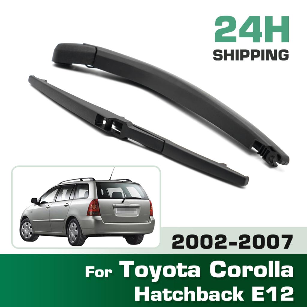 Wiper 14" Rear Wiper Blade Arm Set Kit For Toyota Corolla Hatchback E12 2002 - 2007 Windshield Windscreen Window Brush