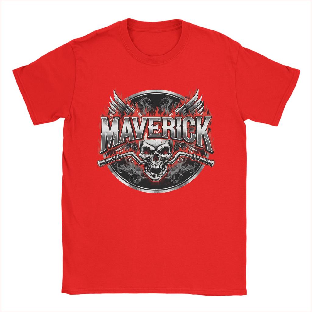 Hipster Maverick Skull Rider TShirts for Unisex Crewneck  Cotton T Shirts  Short Sleeve Tee Shirt Classic Tops