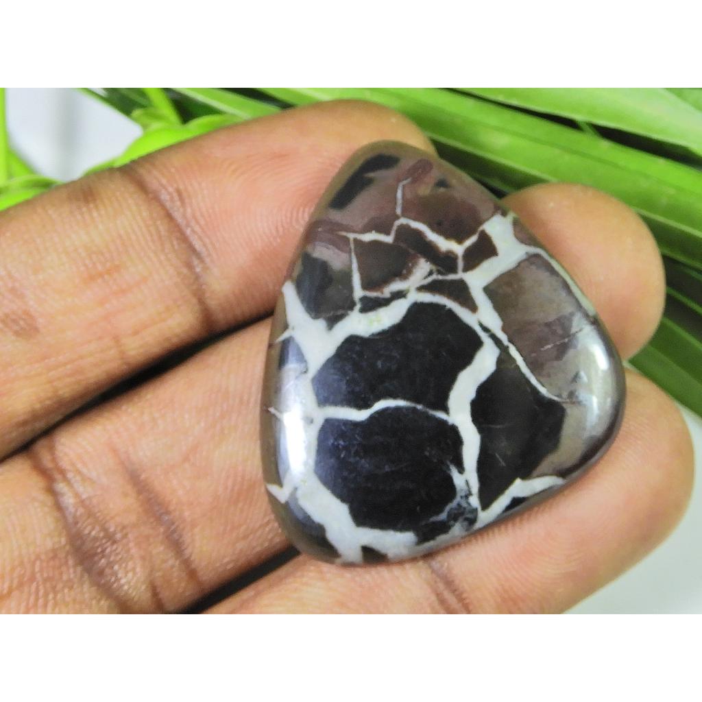 AAA Natural Septarian Jewelry Making Fancy Black Crytsal Gemstone 30X35X05MM SK-861