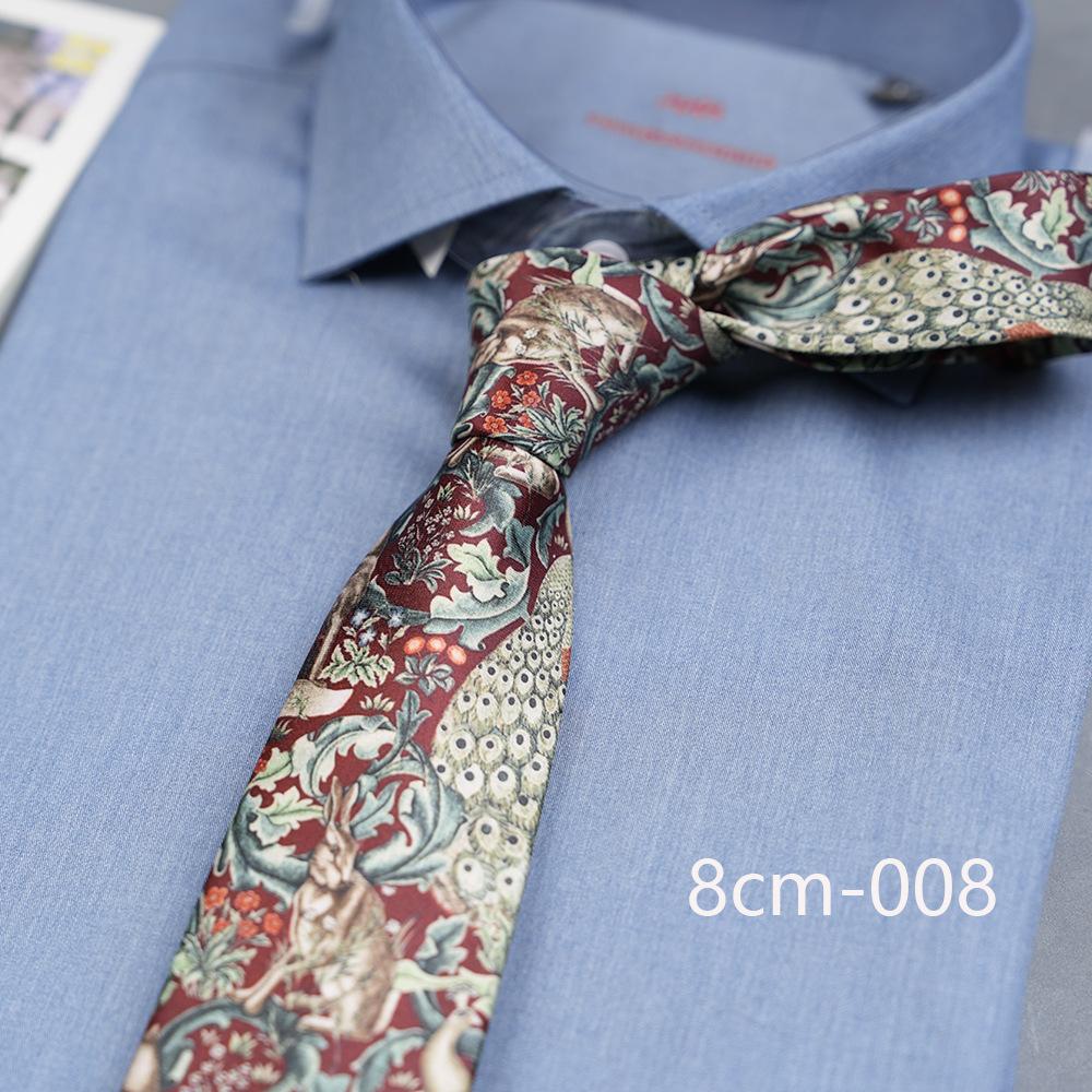 Vintage Casual Floral Print 8Cm Wide Version Hand Tie Daily Suit Accessories