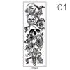 1 Piece Tattoo Sticker Full Flower Arm Fish Peacock Lotus Pattern Temporary Makeup Body Art