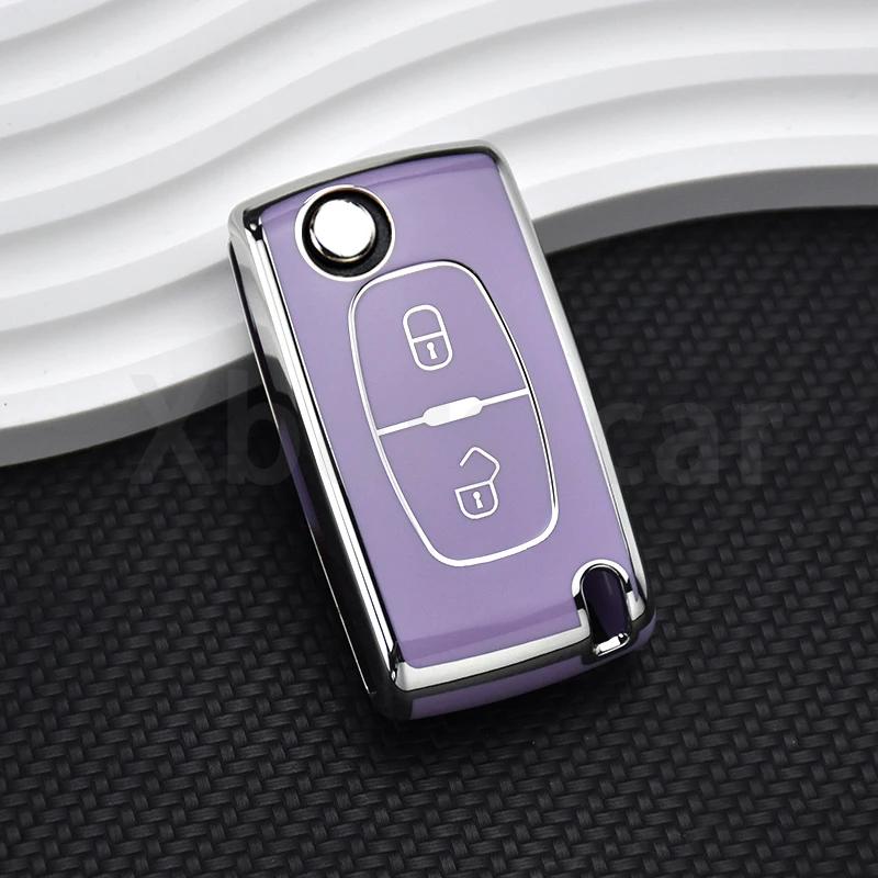 2/3 Buttons Auto Shell Fob for Peugeot 107 207 307 308 407 607 3008 5008 for Citroen Xsara C5 C6 C8 TPU Car Flip Key Case Cover
