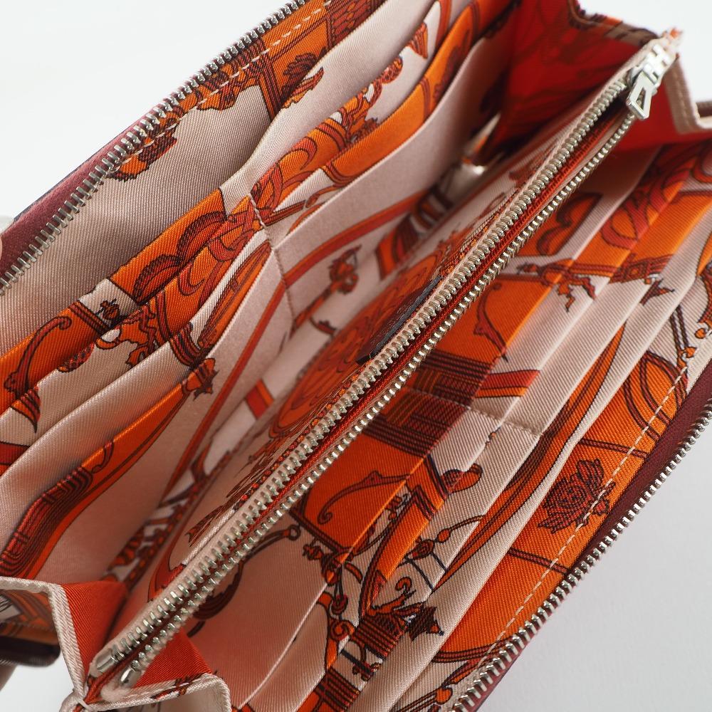 HERMES Azap silk in Purse Rouge Red Epsom/silk unisex Used