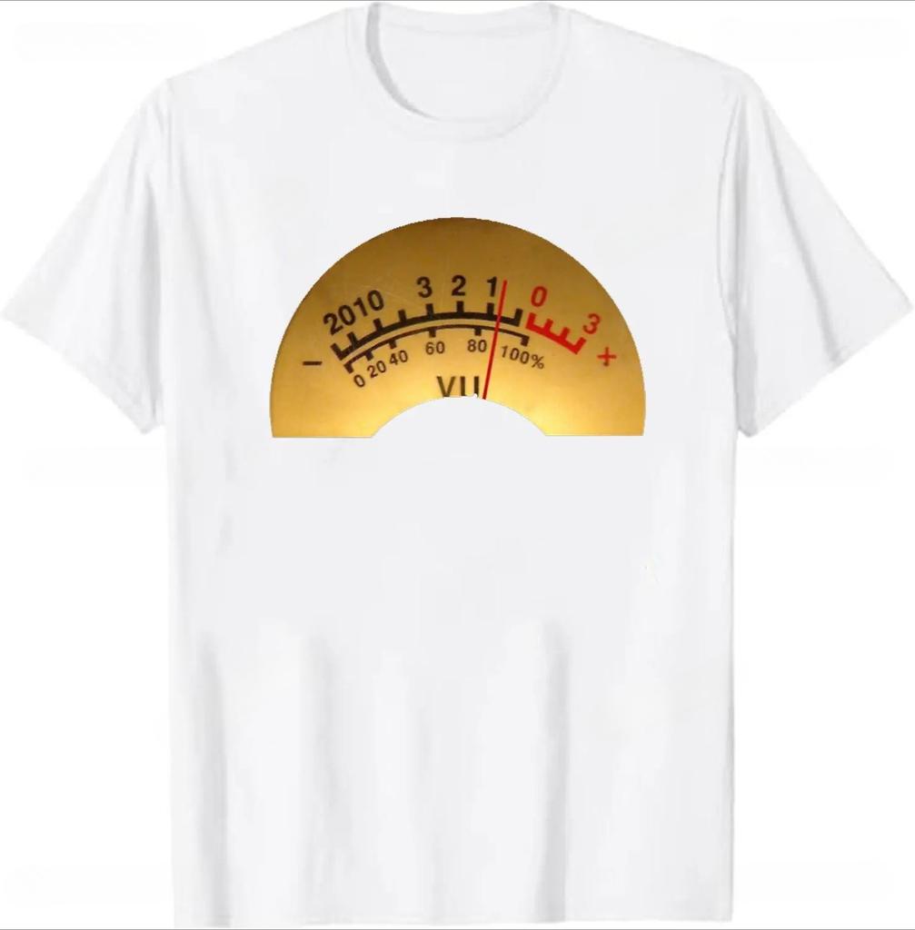 Volume VU Meter Vintage Women Tshirt Audio Engineer Recording Crew Neck Summer Women Short Sleeve Casual Top Aesthetic Clothes