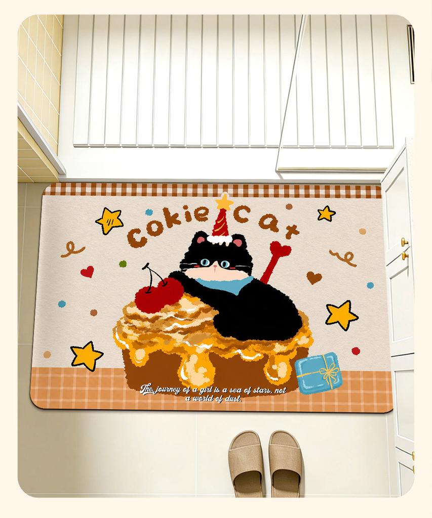 Kitten soft diatom mud non-slip absorbent floor mat toilet door toilet quick drying mat bathroom toilet carpet