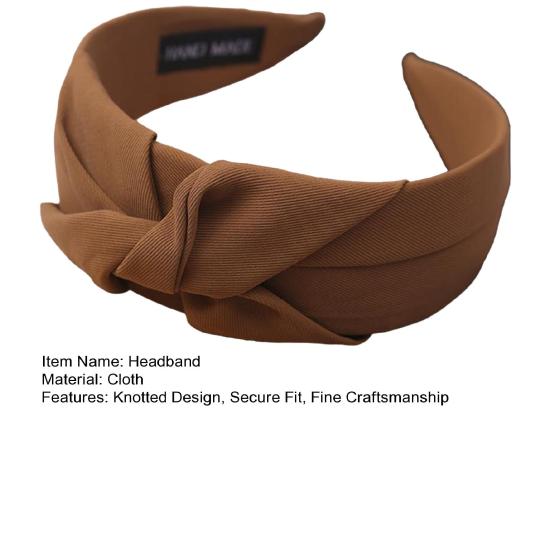 Women Headband Twist Knotted Design Anti-Slip Design Comfortable Fit Wide-Brimmed Hair Hoop Hair Accessory